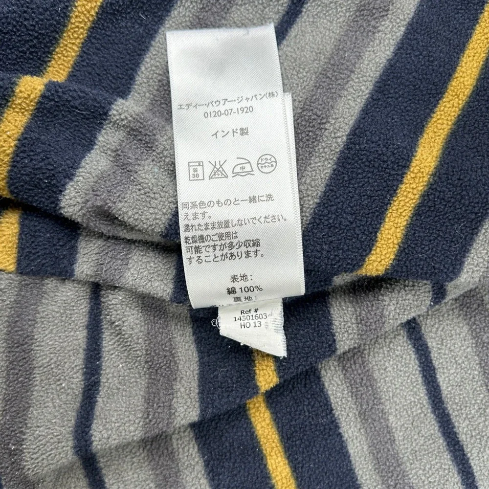 Eddie Bauer‎ Mens Tall Fleece Lined Cotton Twill Shirt Jacket Grey Stripe TL